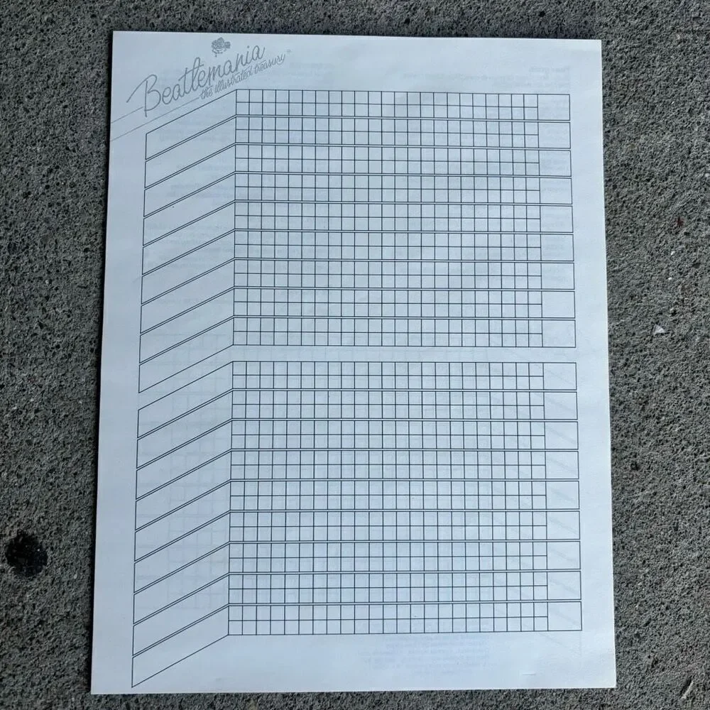 Beatlemania The Illustrated Treasury 11 Blank Score Sheets Only